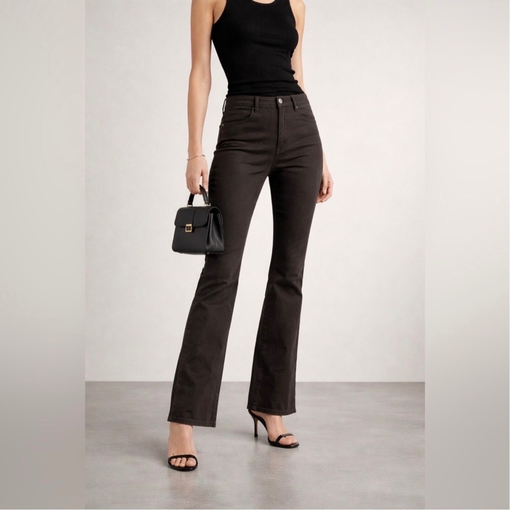 Kenzo Espresso Brown High‎ Rise Flare Jeans Bootcut Y2K Size 36 / US 2